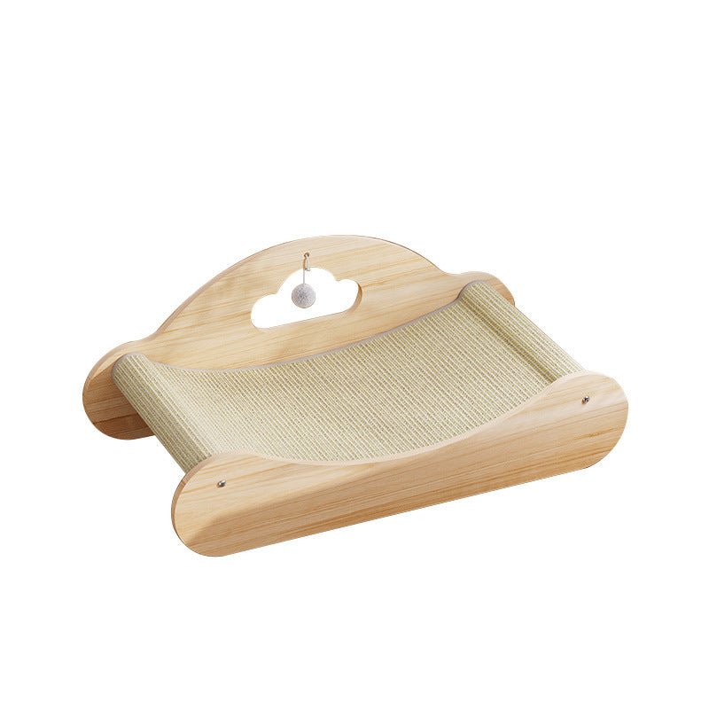 Chaise longue horizontal de sisal para gatos, com zona de arranhar integrada e superfície confortável para descanso
